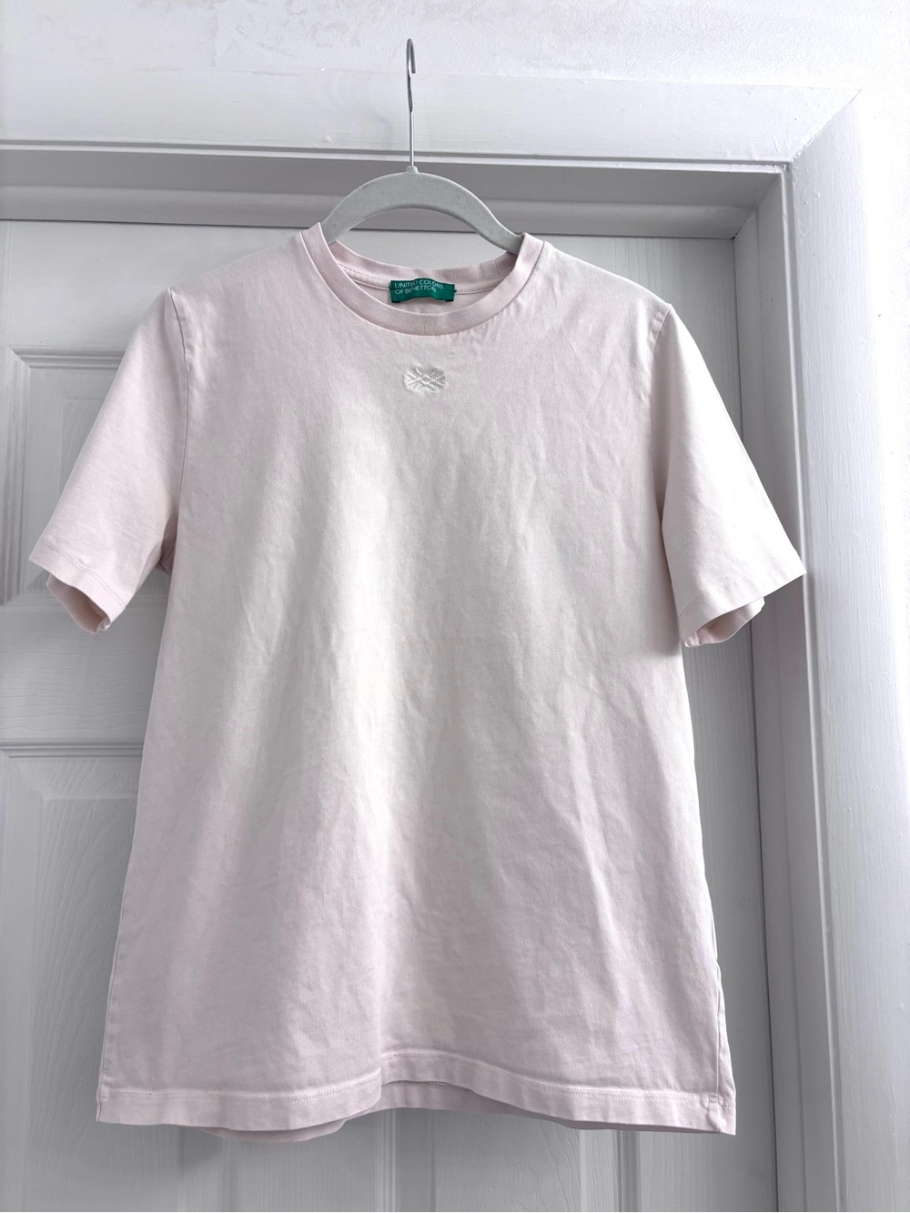 Benetton cotton t-shirt in cream S